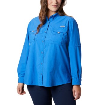 Columbia PFG Bahama Long Sleeve Plus Size, Camisa Azules Para Mujer | 514076-YXS